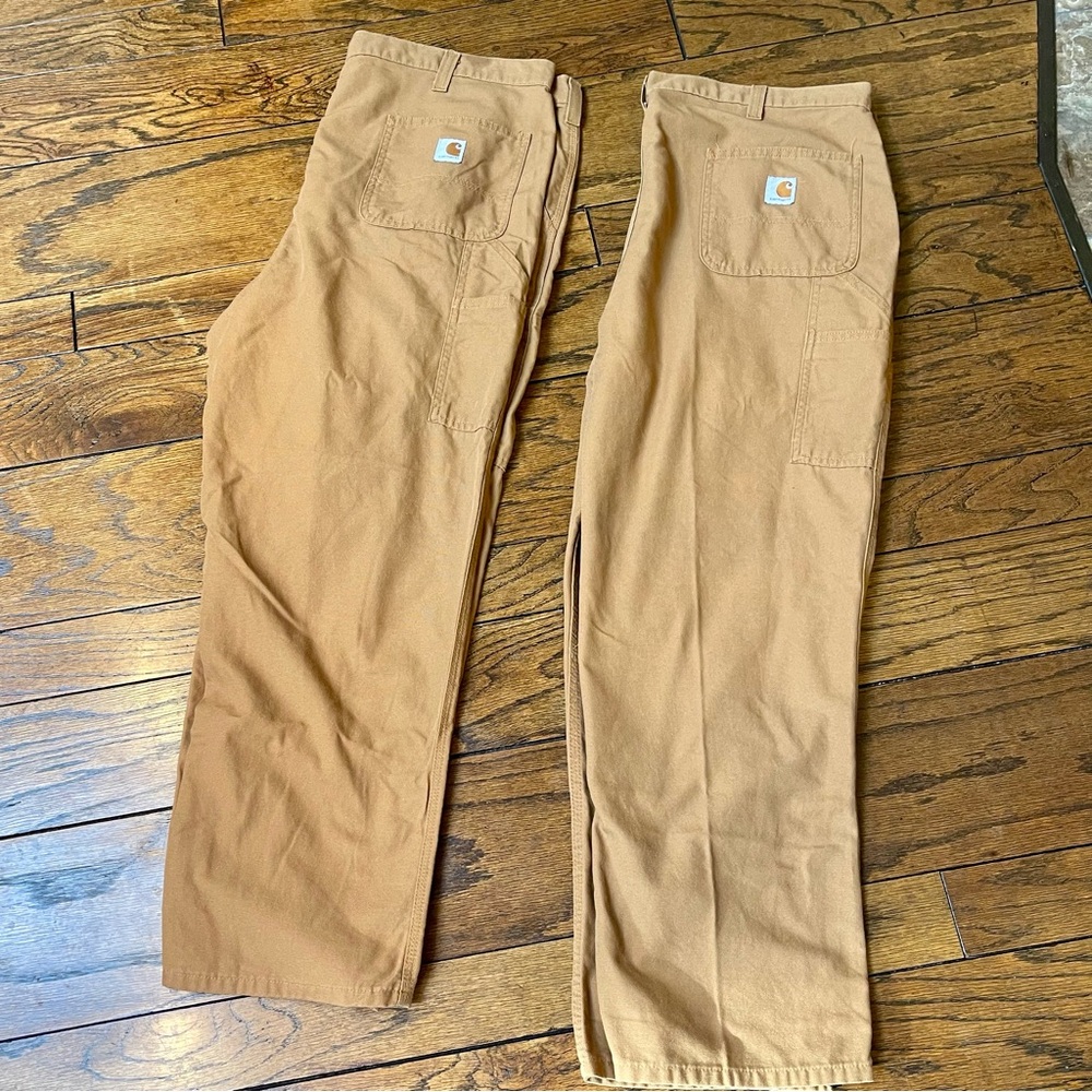 2 Pair 42 waist 30 inseam Carhartt Men's Tan Cargo Pants Free Shipping!
